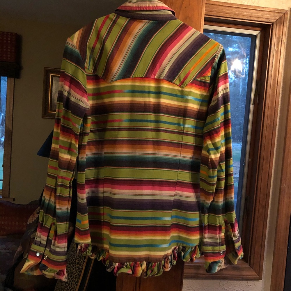 Tasha Polizzi serape stripe top size small